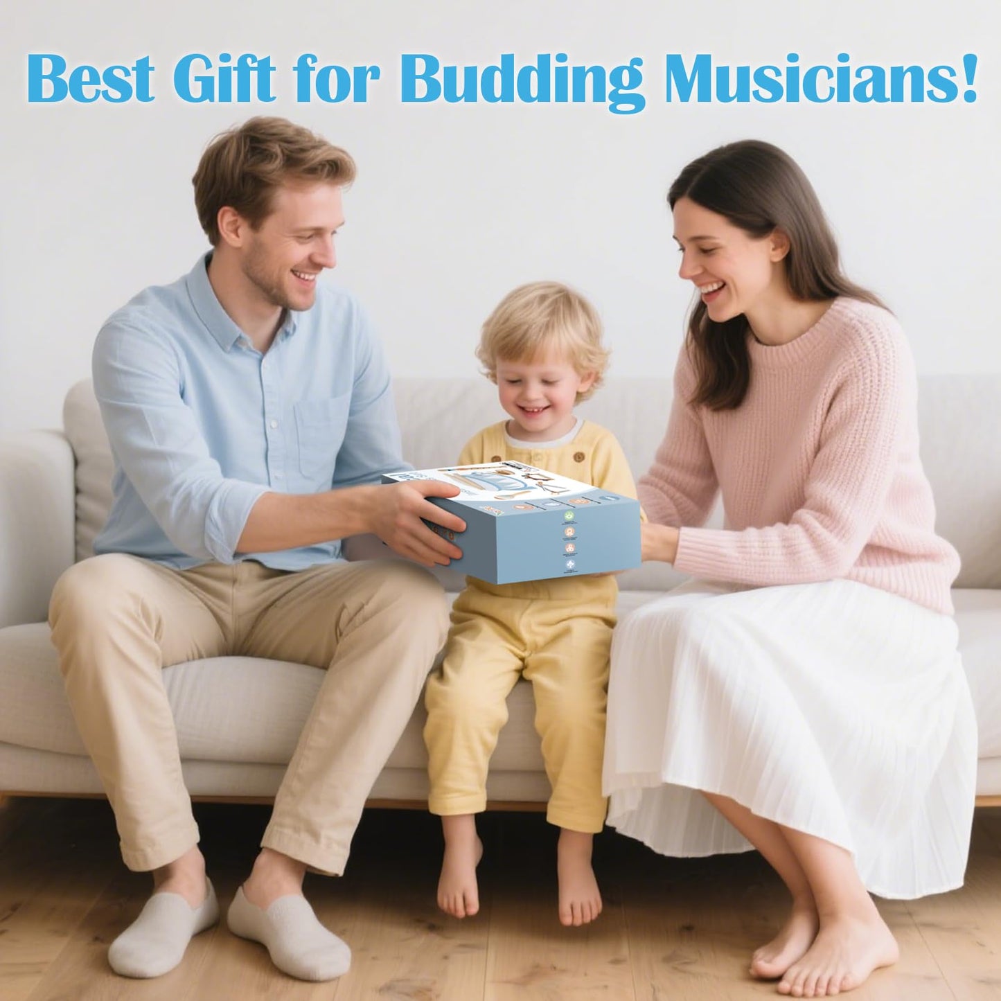 Vanplay Drum Set for Toddler - Toys for 2 3 Year Old Boy Girls Birthday Gifts - Wooden Musical Instruments for Toddlers 2-4, Preschool Montessori Music Toys with Snare Drum for Kids Age 3-5