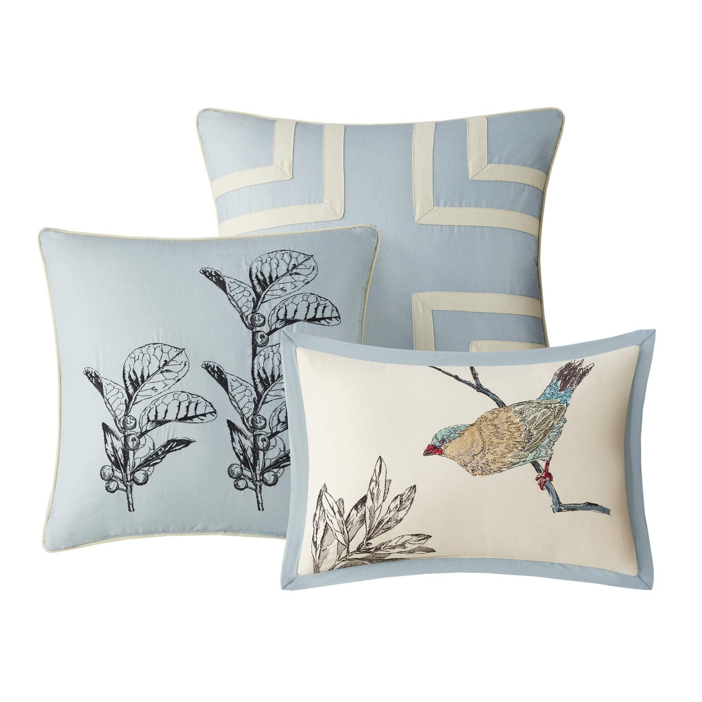 Madison Park Quincy Cozy Comforter Nature Scenery Design - All Season Bedding, Matching Bed Skirt, Decorative Pillows, Quincy, Leaf & Bird Khaki Cal King(104"x92") 7 Piece