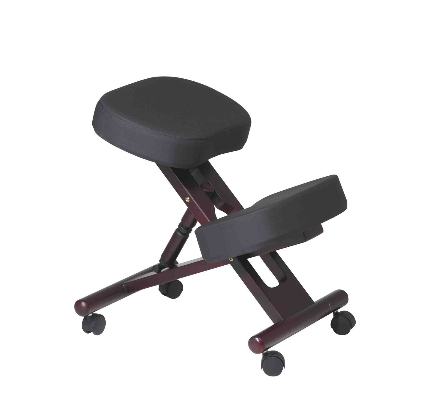 Office Star KC Series Ergonomically Designed Adjustable Knee Chair with Memory Foam Padding and Casters, Mahogany Finish Wood Base