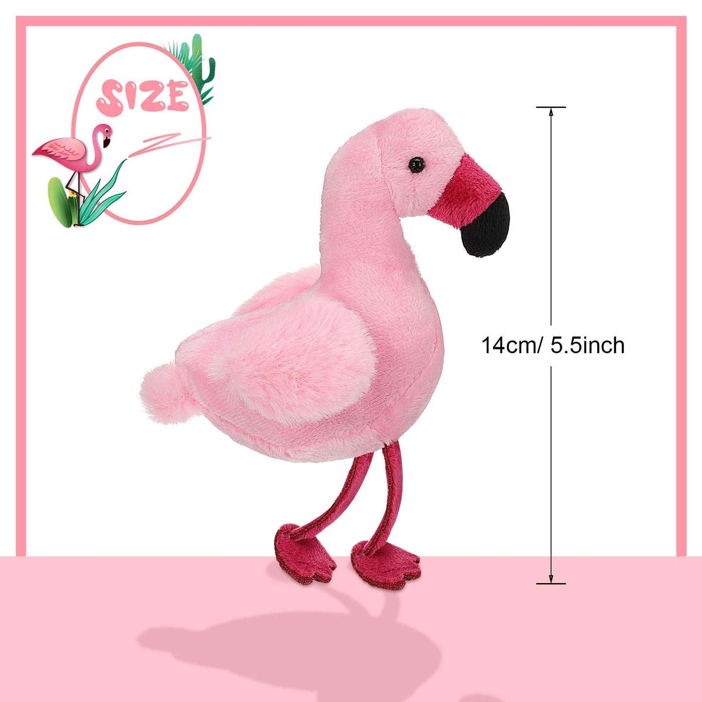 Skylety 6 Pieces Mini Flamingo Stuffed Animal Plush Toys 5 Inch Flamingo Party Favors Graduation Gift Hanging Ornaments Keychain Decorations for Women Birthday(Rose Red)