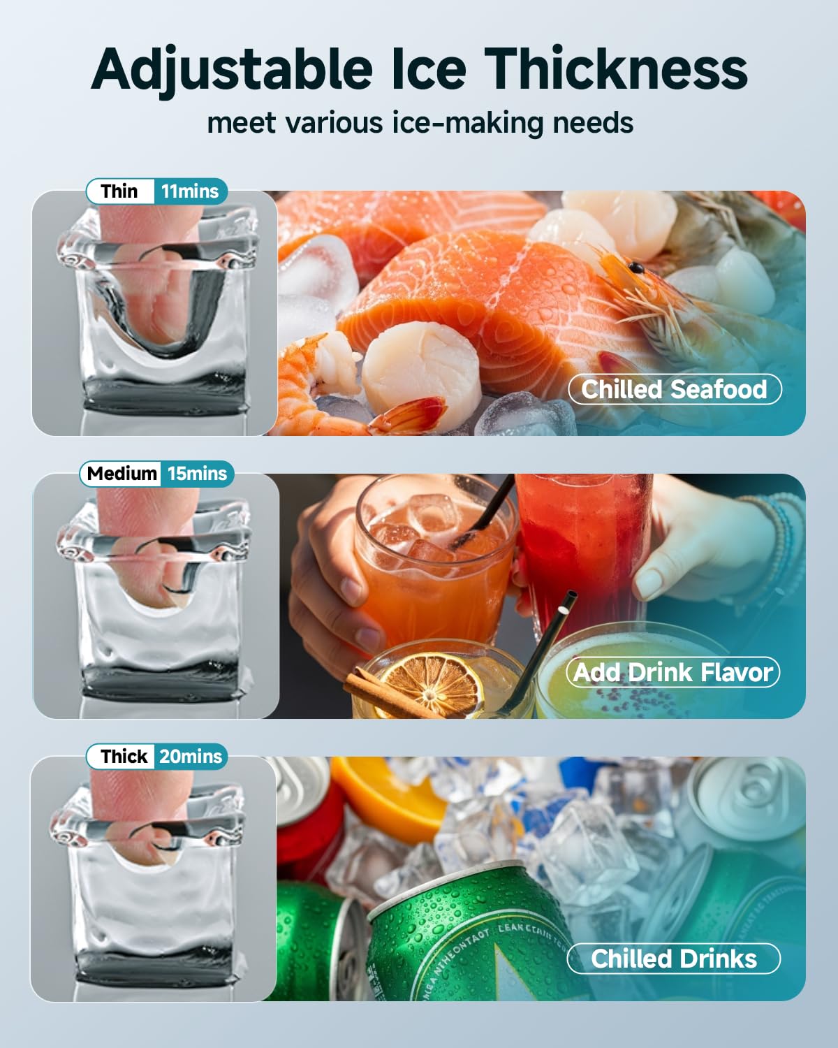EUHOMY Commercial Ice Maker Machine,120lbs/24H Stainless Steel Under Counter Ice Machine with 33lbs Storage Bin, Freestanding Ice Maker for Home/Bar/Cafe/Restaurant