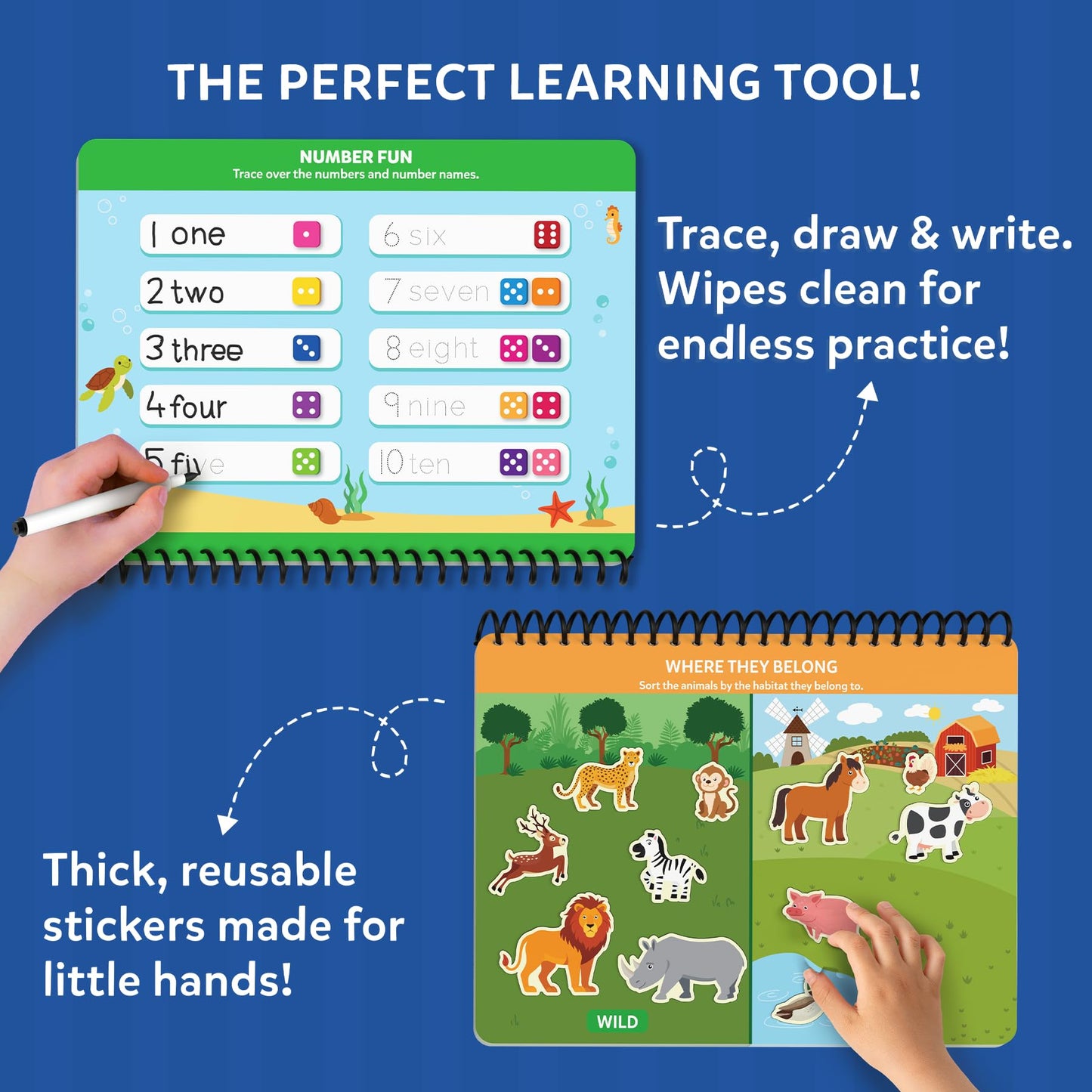 Skillmatics Busy Book for Preschoolers – Preschool Learning Activities, Mess-Free & Pre-Assembled, 150+ Reusable Stickers, Educational Homeschool & Travel Toy, Gift for Toddlers for Ages 3, 4, 5, 6