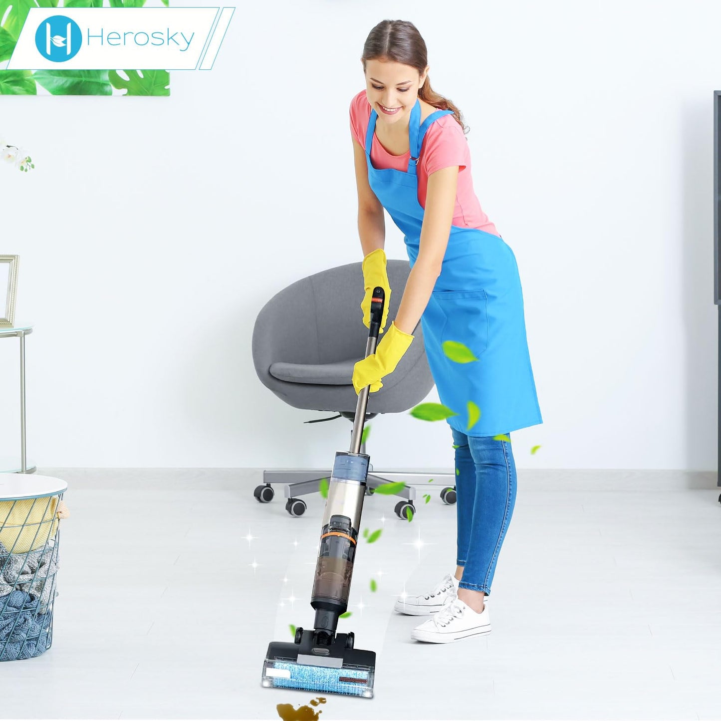WD161 Roller and Filter For Shark HydroVac MessMaster Wet Dry Vacuum Cleaner WD161 WD261 AW261 (2 Brush 6 Foam Filter Kit)