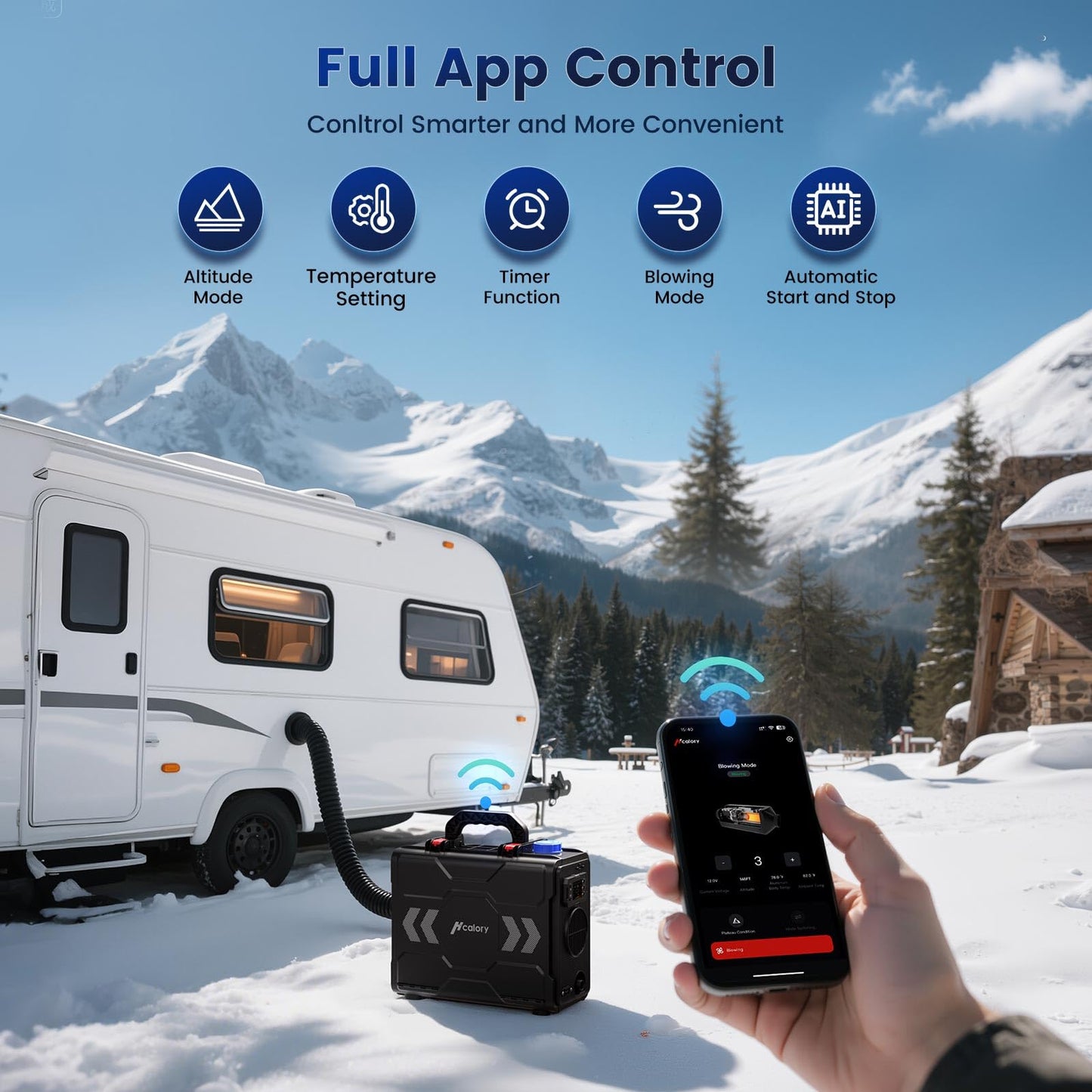 8KW Diesel Heater, 6L Toolbox 2S Plus Portable Diesel Air Heater All in One 110V/12/24V with App Control, Wireless Temperature Sensing and Altitude Mode for RV Garage Camper