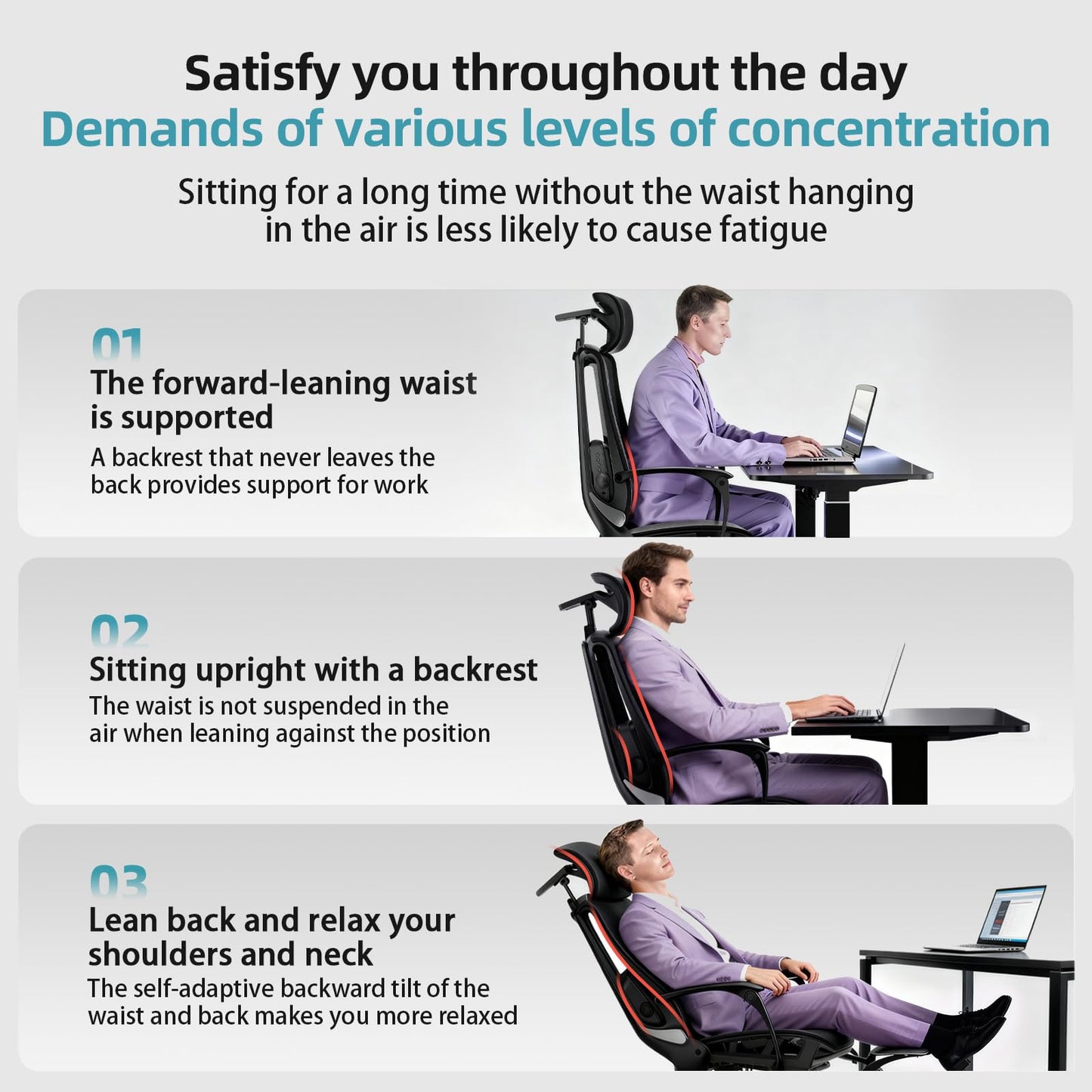 Ergonomic Office Chair with Footrest & Adjustable Massage Lumbar Support – 5D Headrest, 90-160° Recline Mesh Chair for Home Office/Gaming, Heavy Duty Big and Tall 400LBS Capacity, Black