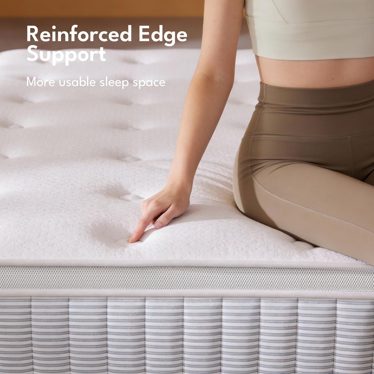 CIOUDWAY Queen Mattress, 14 Inch Hybrid Memory Foam, Reinforced Edge Support, Zoned Coils, Pressure Relief, No Motion Transfer (14 Inch, Queen)