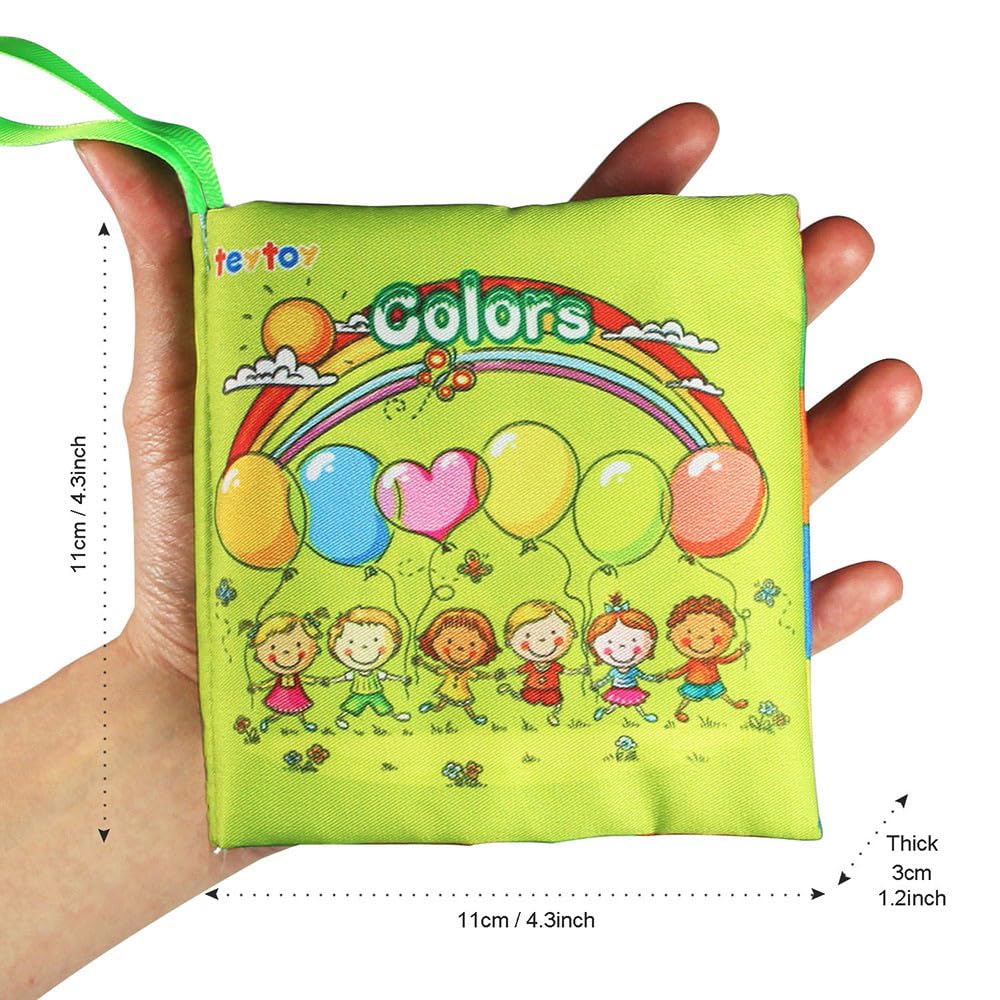 teytoy My First Soft Book, 6 PCS Nontoxic Fabric Baby Cloth Books Early Education Toys Activity Crinkle Cloth Book for Toddler, Infants and Kids Perfect for Baby Shower (New Version)