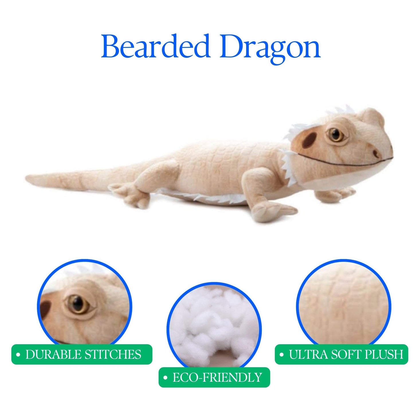 The Petting Zoo Bearded Dragon Stuffed Animal, Gifts for Kids, Wild Onez Zoo Animals, Bearded Dragon Plush Toy 24 inches