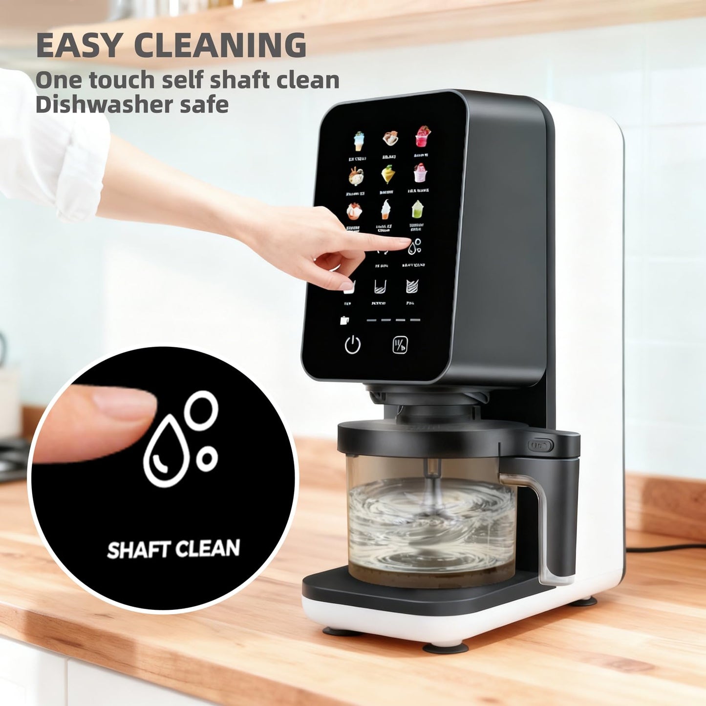 12 In 1 Electric Ice cream maker machine for Ice Cream, Gelato, Slushie, Italian Ice, Sorbet, Milk Shake, FrozenYogurt, Light Ice Cream, Frozen Drink, Mix-In, Re- Spin, Shaft Clean,Ice cream machine