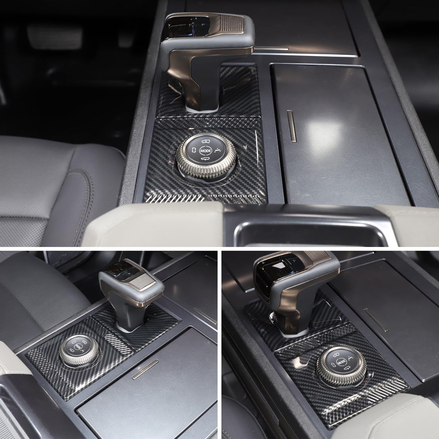Suetlcoity for Hummer EV Accessories Gear Shift Frame Cover Trim 2PC for Pickup SUV 2024-2025 Hummer EV Center Consoles Gear Box Shift Knob Panel Frame Cover Decorative (Carbon Fiber Pattern)