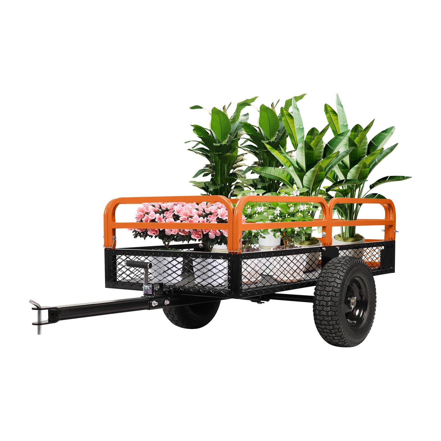 MegaChoice Heavy Duty ATV Dump Cart, 1500 Lbs HD Agricultural Trailer with Removable Sides, 15 Cubic Feet Garden Utility for Tractor Lawn Mower Garden