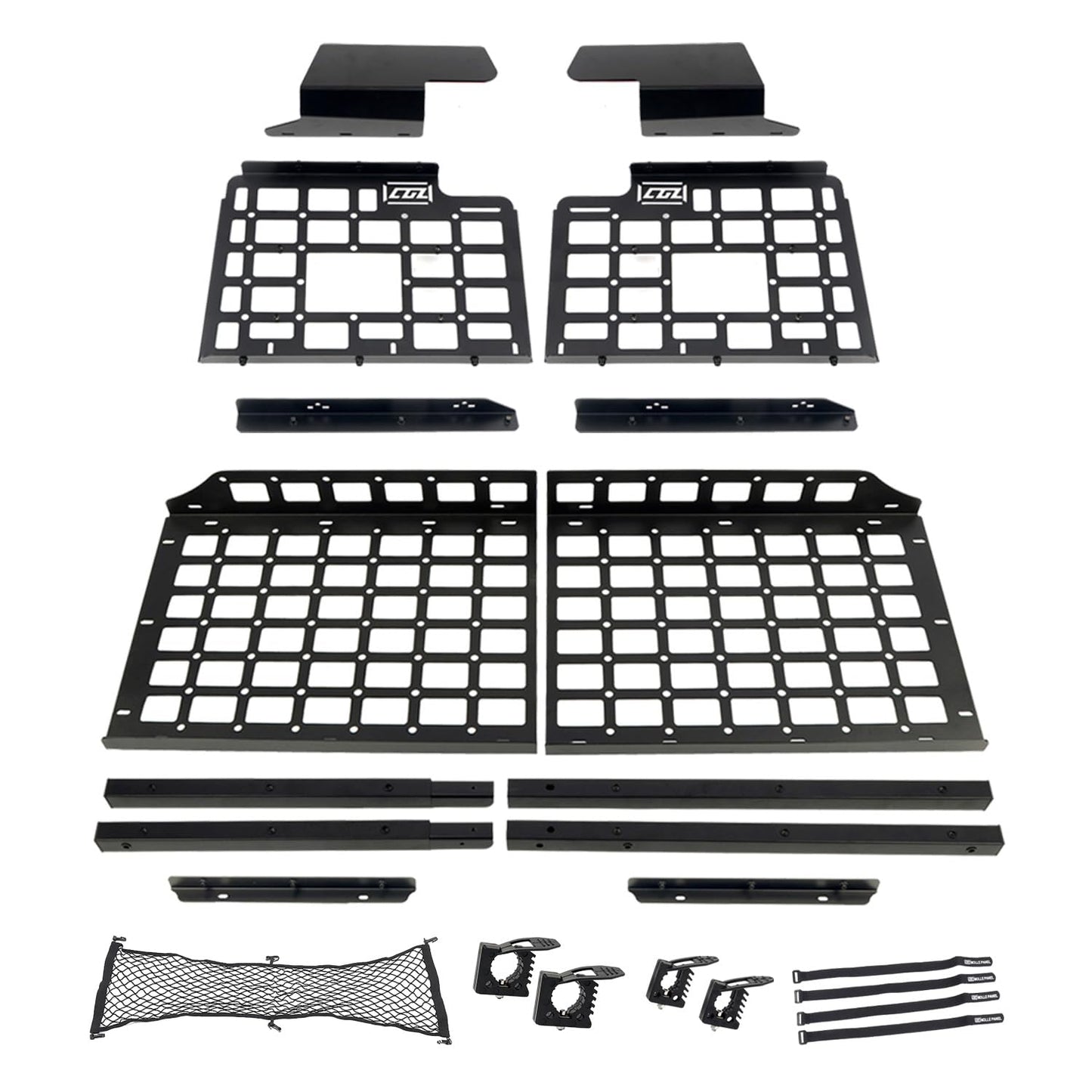 HIGH FLYING for Land Rover Defender 4dr 2020-2025 Car Accessories Modular Storage Molle Panel System Trunk Shelf Organizer Interior Cargo Rack Aluminum (Panels+Shelf)