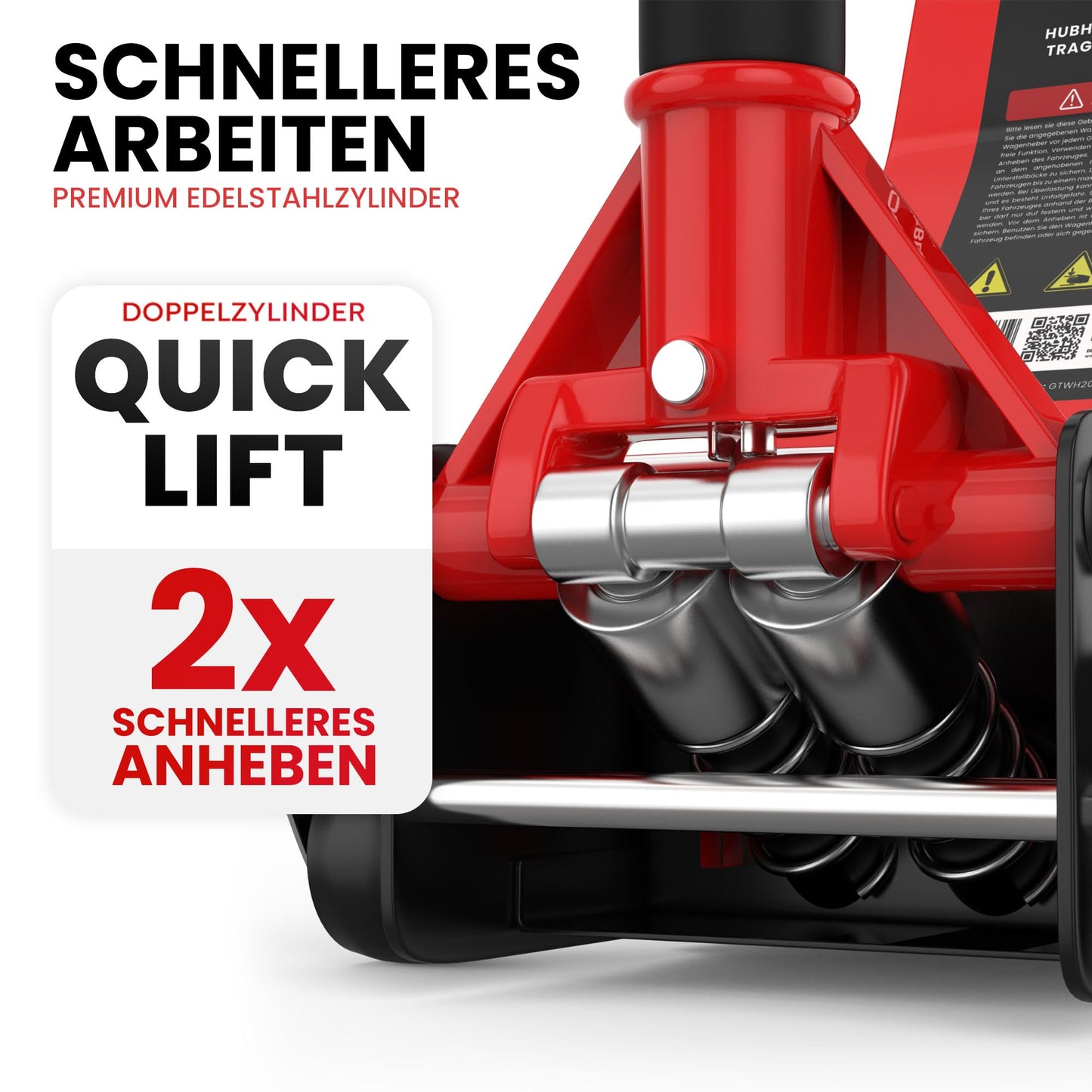 Car Jack 3-ton for car Low Profile Hydraulic Floor-Jack with 2X Rubber Pads for Heavy-Duty Lifting SUV Car