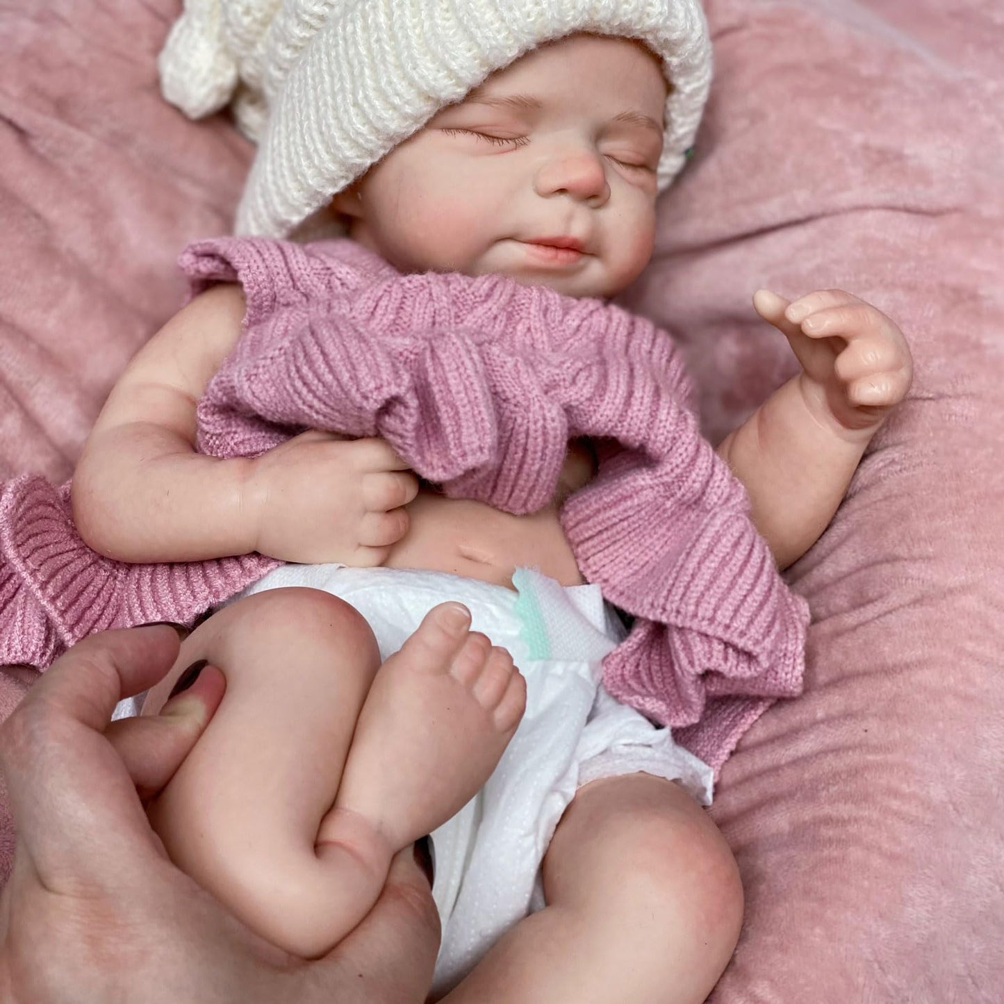 Gileutay 16inch Full Body Silicone Baby Dolls Lifelike Reborn Doll Girl Realistic Sleeping Newborn Babies Washable Hand Painted Doll for Toddler
