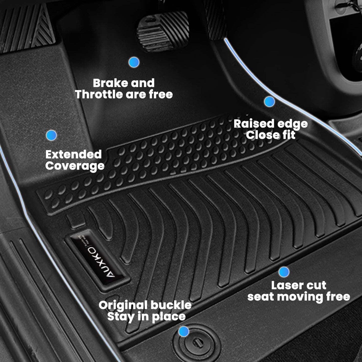 Auxko All Weather Floor Mats & Cargo Mat & Backrest Mat Fit for Jeep Grand Cherokee L 7 Seat (2nd Row Bench Seat) 2026 2025-2021 Liner Trunk Mat Accessories Odorless Black