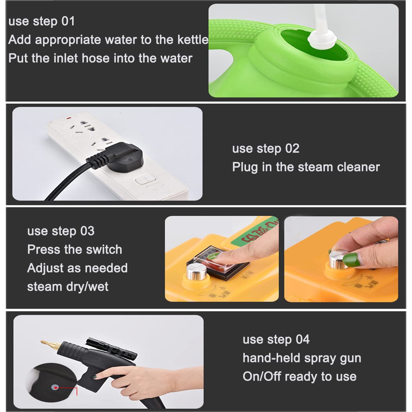 ZWEBY Portable Steam Cleaner,High Temperature Steam Cleaner,for Commercial,Industrial,Home Or Car Detail,Powerful Steam/Fast Descaling/Cycle Descaling