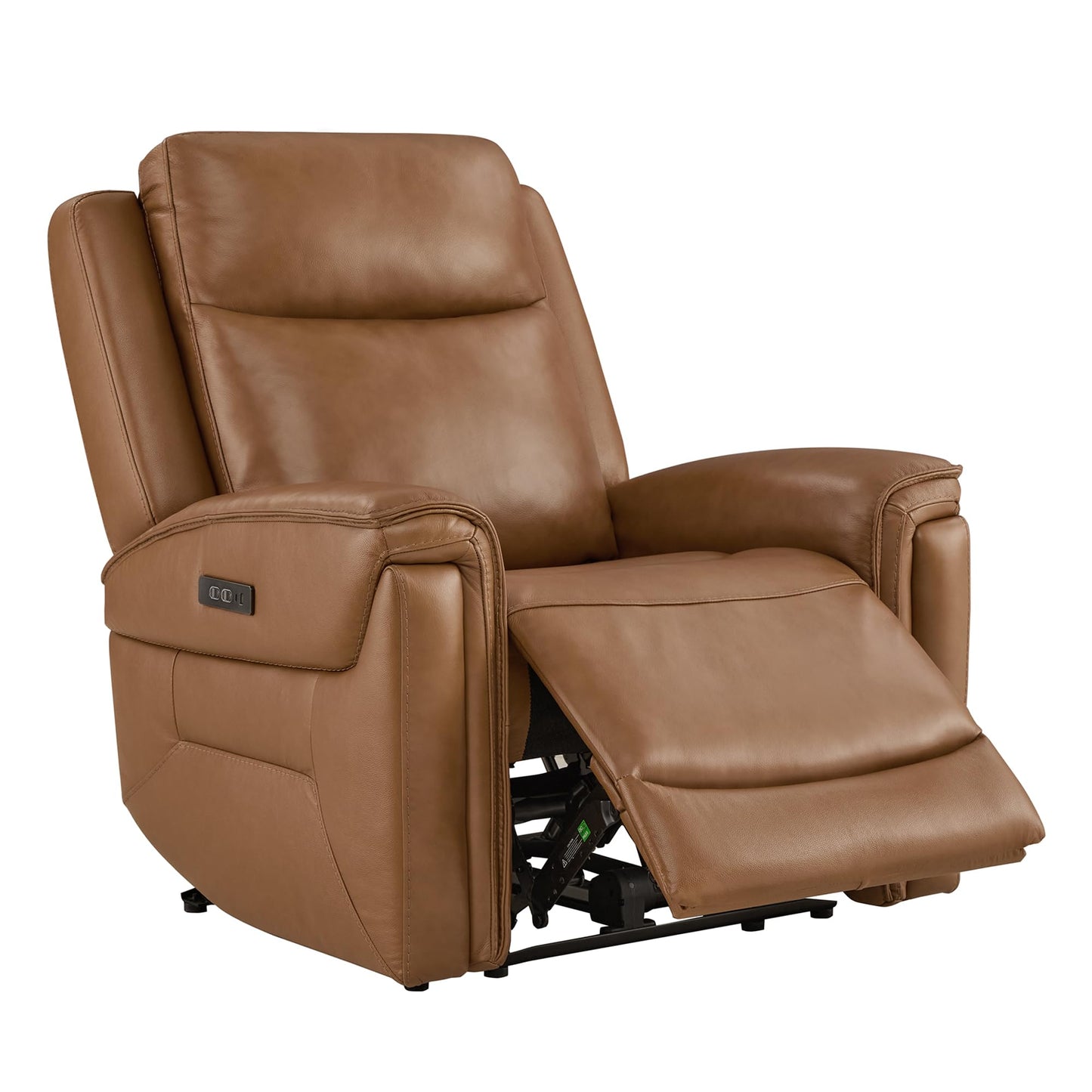 Watson & Whitely Super Zero Gravity Power Recliner Chair with Power Headrest, Genuine Leather Recliner with USB & Type-C Ports, Electric Reclining Sofa Chair for Living Room, Bedroom, Saddle Brown