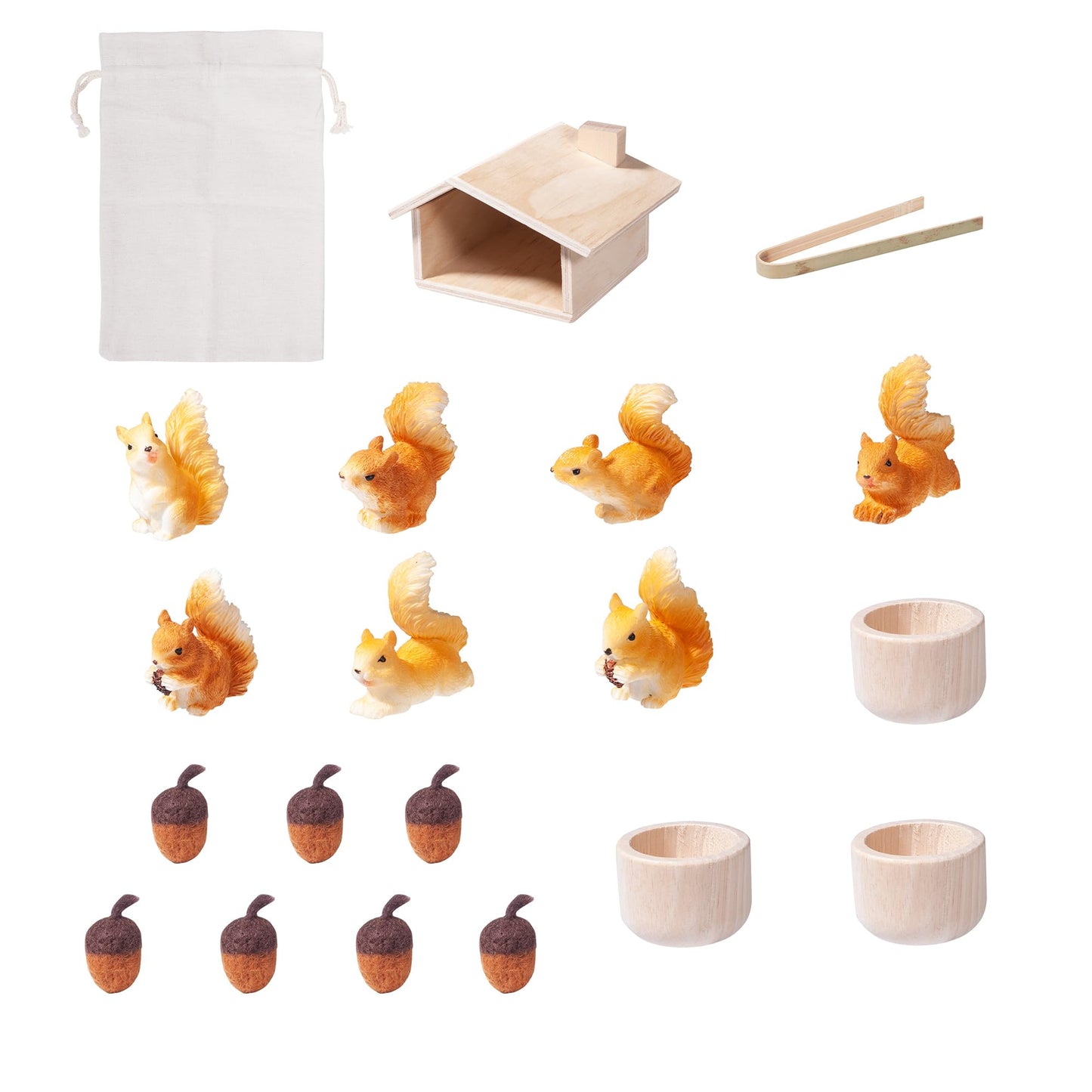 Sensory Bin Toys for Toddlers Montessori Toys, Waldorf Toys, Pretend Play Dish and Tongs- Fine Motor Learning Toys for Sensory Table Activities