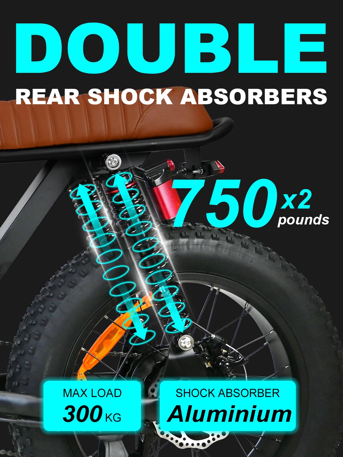 M3 Electric Bike for Adults,Peak 1500W Motor Speed 28MPH Electric Bike,20" Electric Bike Fat Tire,48V 18.2Ah Battery Range 80Miles,With Dual Suspension/Brakes EBike,Passed UL 2849 Certification