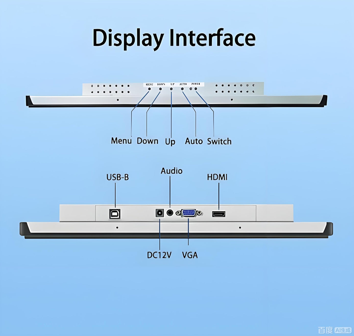 RIUIIN 21.5 Inch Open Frame Capacitive Touchscreen Monitor, 1920x1080 Resolution 16:9 Aspect Ratio Waterproof,VESA+Panel Mount, for Kiosk, Automation, POS，Vending，HMI and Digital Signage 7x24h Work