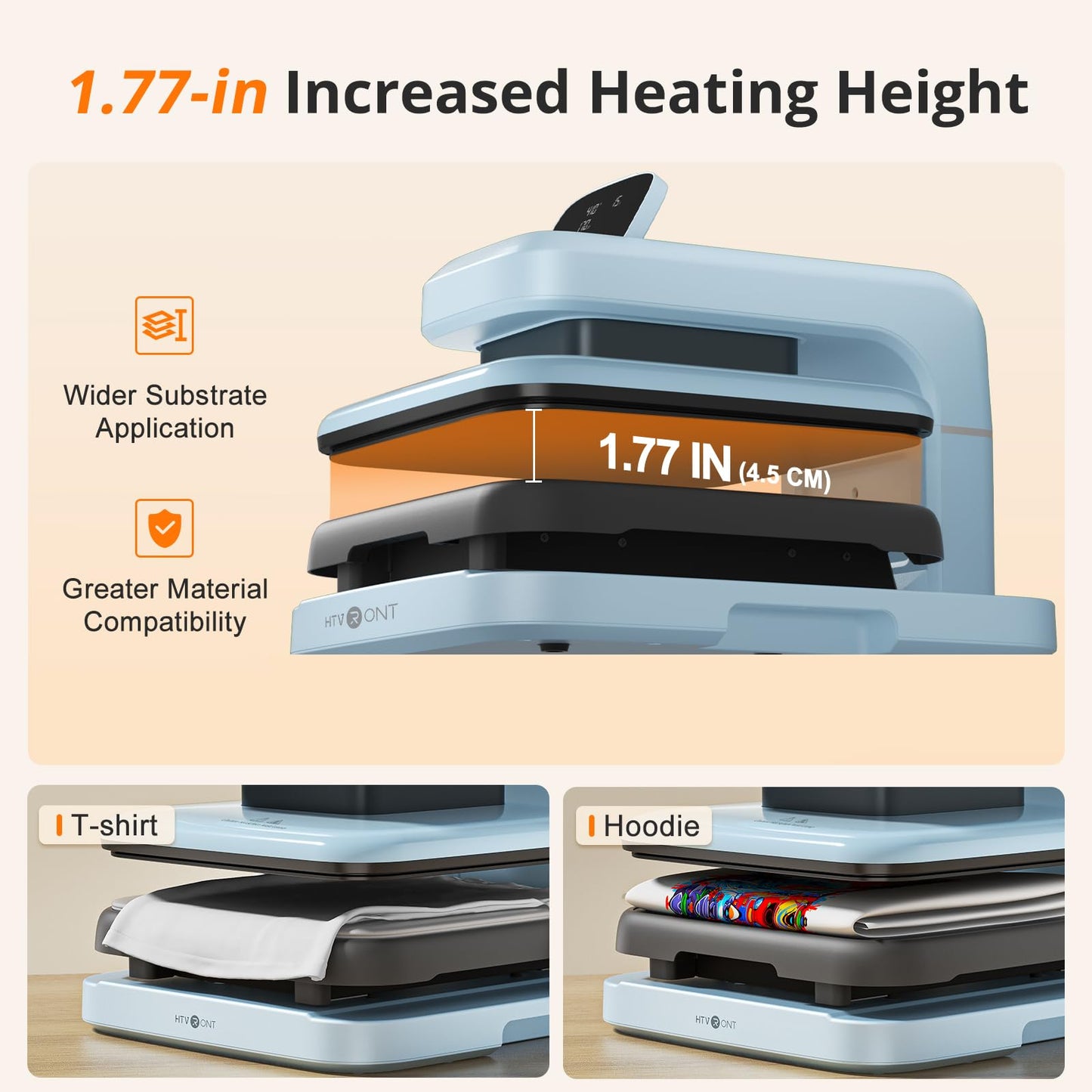 HTVRONT Automatic Heat Press Machine for T Shirts - Heat Press 15x15 with Adjustable Pressure & 55 Pack Heat Press Accessories & 2 Pcs Cutting Mat & 8 Pcs Puff Heat Transfer Vinyl