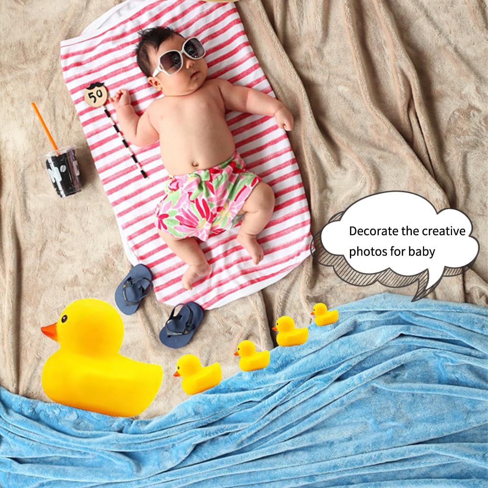 2 Pcs Jumbo Rubber Yellow Duck,Kalafona 10.3 Inch Giant Big Large No 'Bebe' Noise No Hole Rubber Funny Duck Bath Pool Toy Without Hole for Kids Shower Birthday Party Favor Home Decor