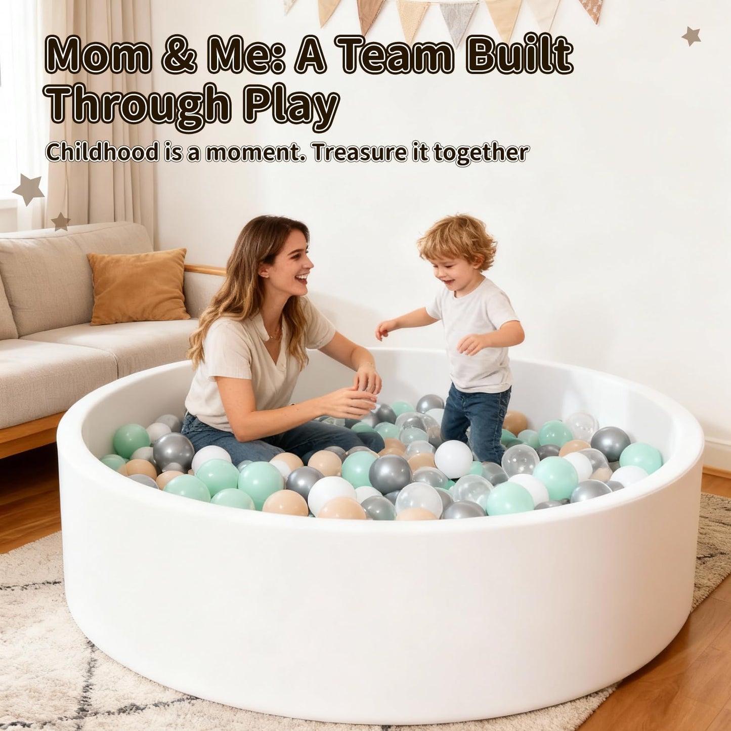 STARBOLO Ball Pit Balls for Toddlerss- 100 Pieces Crush Proof Plastic Toy Balls for Toddler Ball Pit, Ball Pit Play Tent, Baby Pool Water Toys, Kiddie Pool, Party Decoration, Photo Props