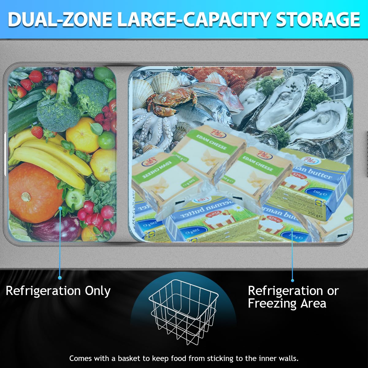 Alpicool NCF45 Portable Fridge Freezer,12 Volt Car Refrigerator, 42 Quart (40 Liter) Fast Cooling 12V Car Fridge -4℉~68℉,for Outdoor, Camping, RV, Truck