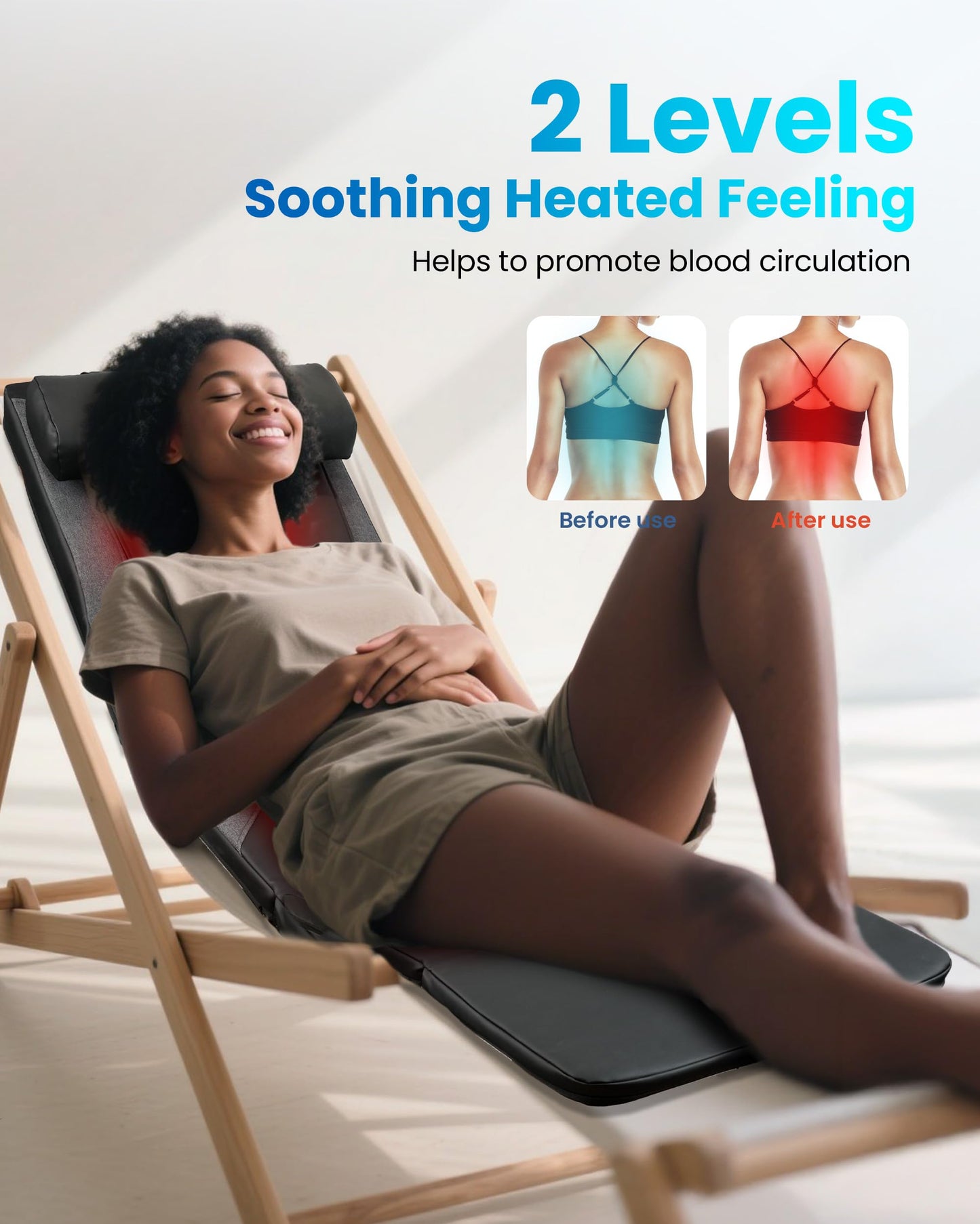 COMFIER Shiatsu Full Body Massage Mat with Heat, Back Massage Pad for Pain Relief Deep Tissue Kneading & Vibration Heating Chair Massager for Recliner, Sofa, Bed