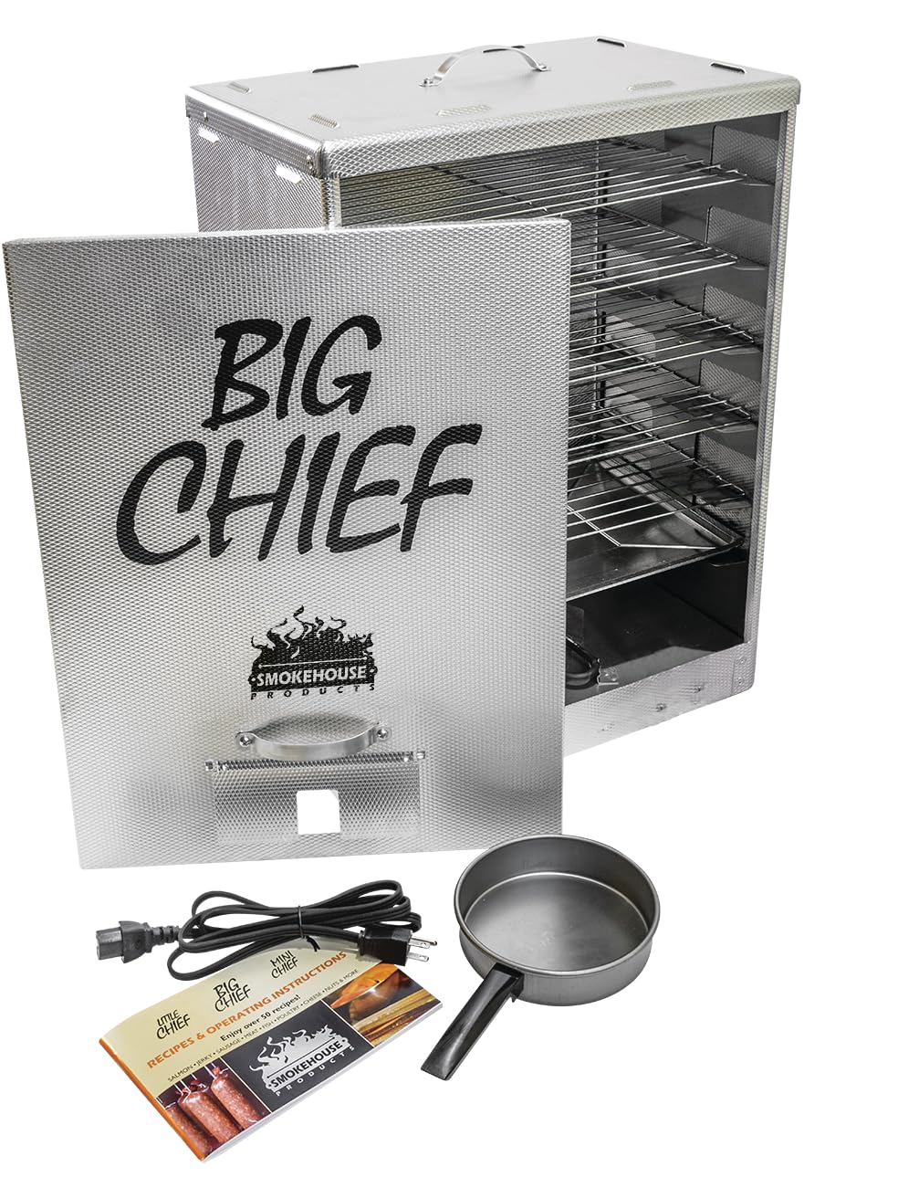 Smokehouse Big Chief Front Load Smoker, Easy to Use Electric Smoker with 50 LB Capacity, Great for Smoking Fish, Jerky, Brisket, Cheese & More