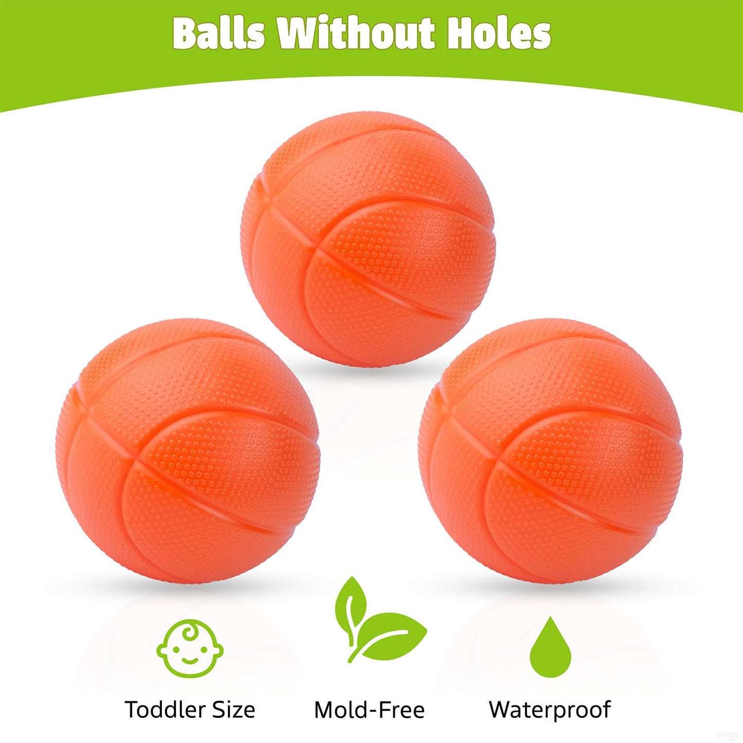 MARPPY Bath Toys - Bathtub Basketball Hoop for Kids Toddlers - Mold Free Bath Toys with Suction Cup & 3 No Hole Balls - Shower Toys and Bathtub Toys for Toddlers - Boys Girls