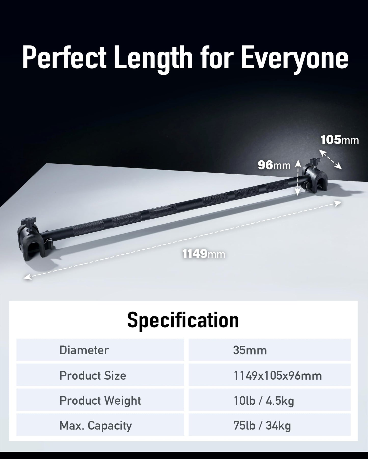 BYZOOM FITNESS Easy Bar Exclusive for BYZOOM FITNESS Adjustable Dumbbell to Barbell for Weight Training Fitness Exercise Full Body Workout for Home Gym Woman Beginner, White or Black (Black)