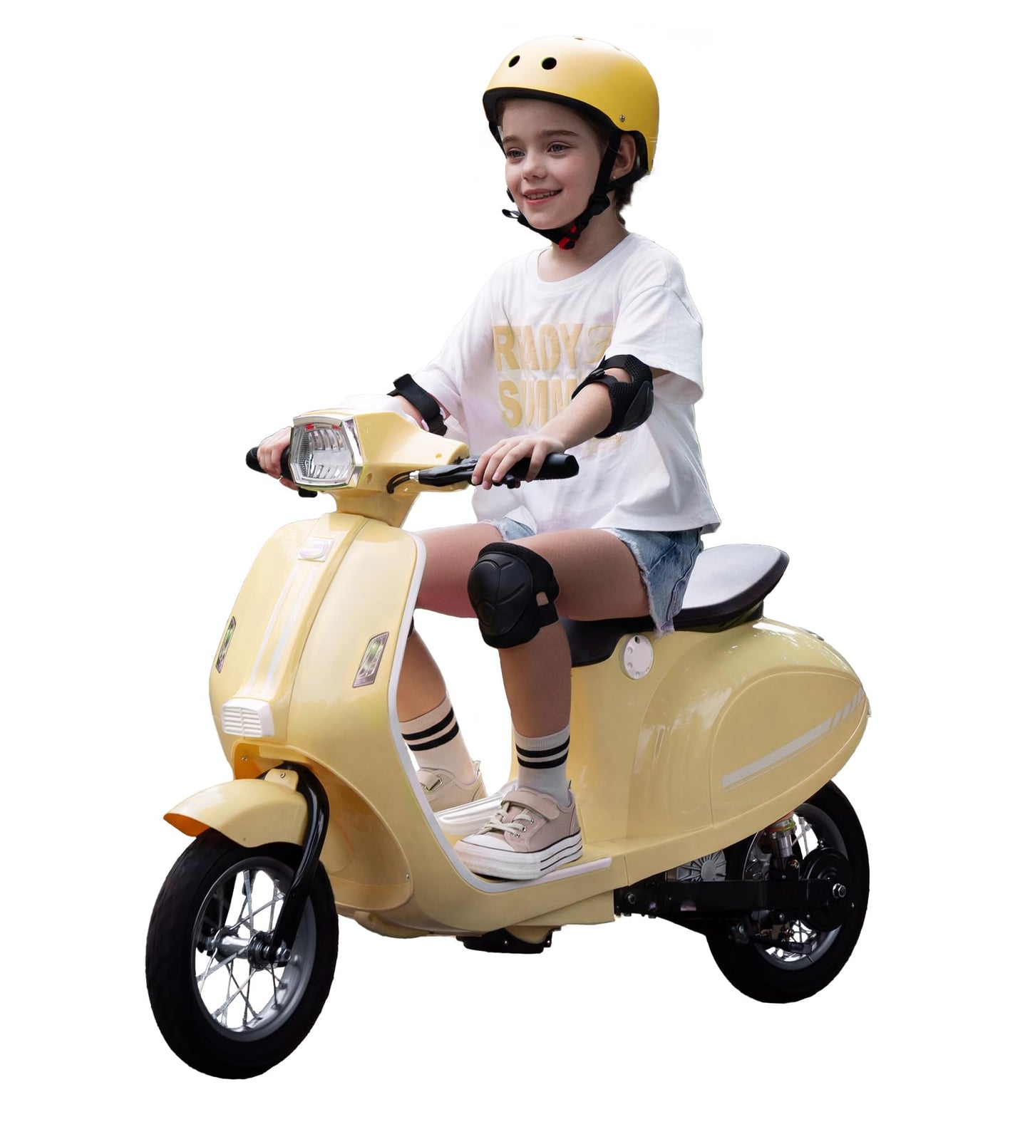 Kids Motorcycle, 2 Wheel Electric Motorcycle for Girls Ages 8-12, 24V Ride on Toys with Music, Story, Headlight, 3 Speed Options, Up to 60min Ride Time, for Riders up to 143 lbs, Easy Assemble, Yellow