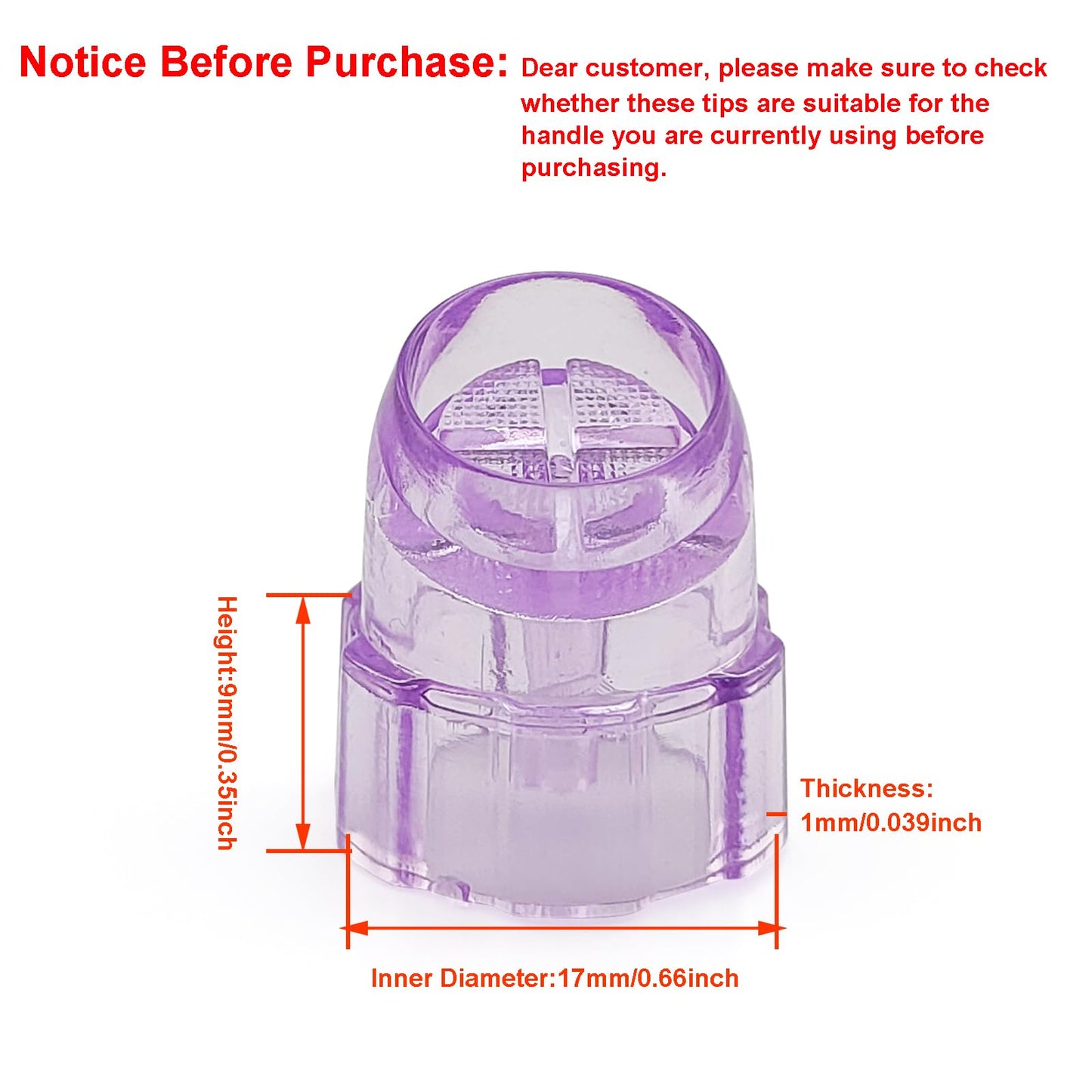 Elitzia Plastic Dermabrasion Microderma Heads Facial Aqua Peel Tips Water Peeling Caps Facial Care Skin Cleaning Tool Beauty Machine Replacement Spare Parts 8pcs Per Set（Purple）