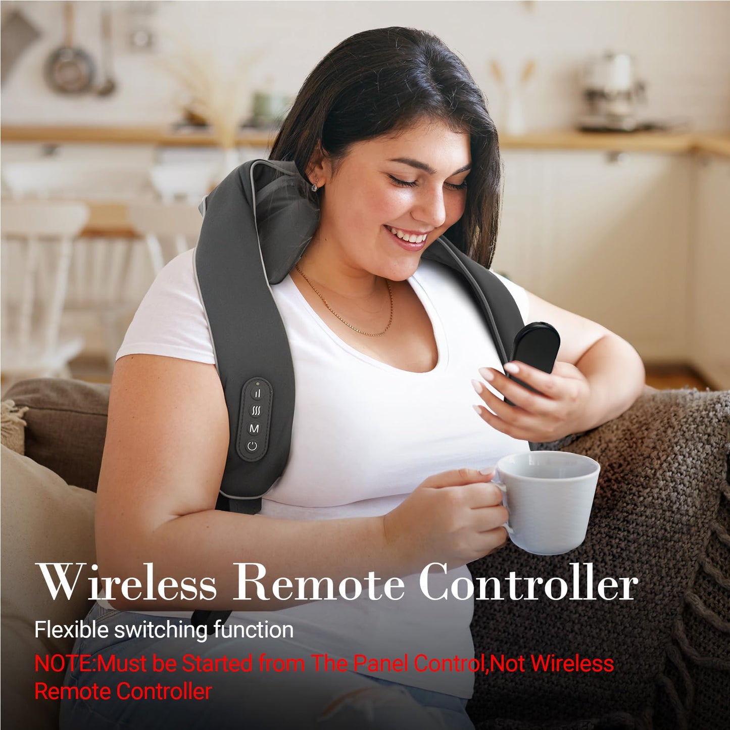 CuPiLo Cordless Neck Massager for Pain Relief - FSA Eligible HSA,2025 Upgraded Shiatsu Shoulder Back Massage with Wireless Remote Control,6D Deep Tissue Massage Pillow with Heat,Gift for Her,Him