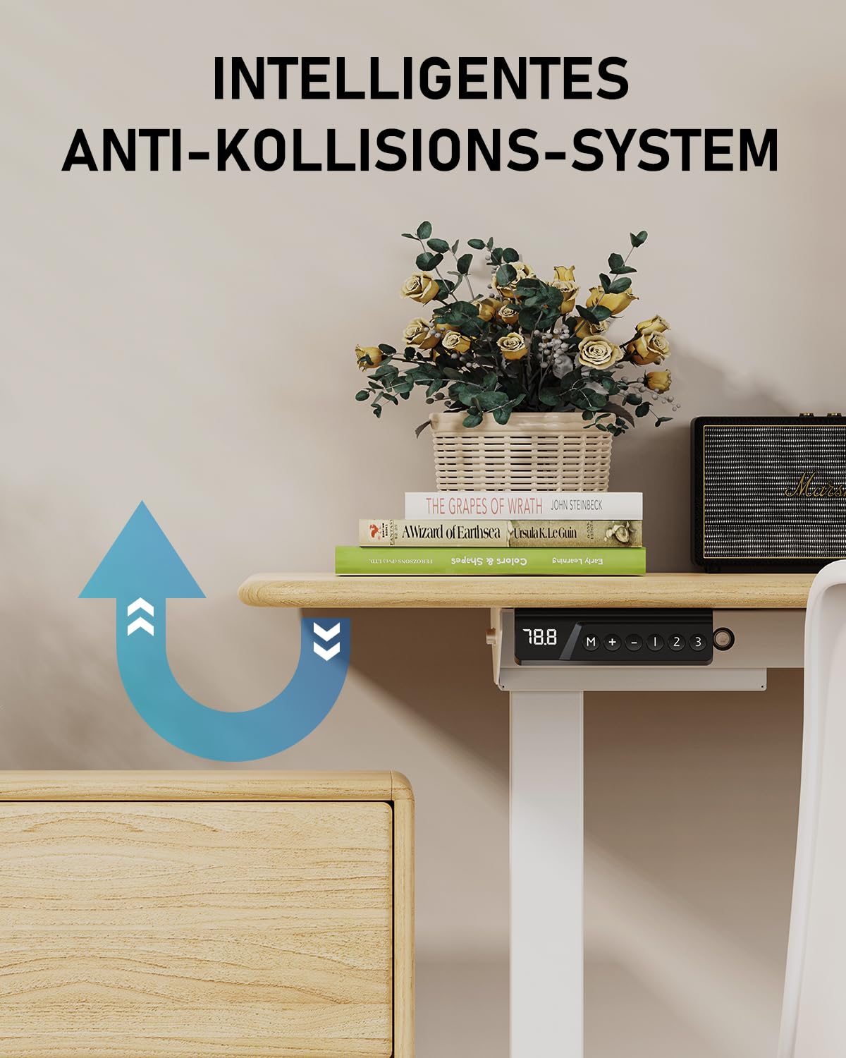 Xyndyx 264 lbs Capacity Dual Motor Electric Standing Desk Frame, Height Adjustable Sit Stand up Desk Legs for 39.4” to 74.8” Desktop, Anti-Collision Function, Cable Tray, 2 Hooks, White Frame Only