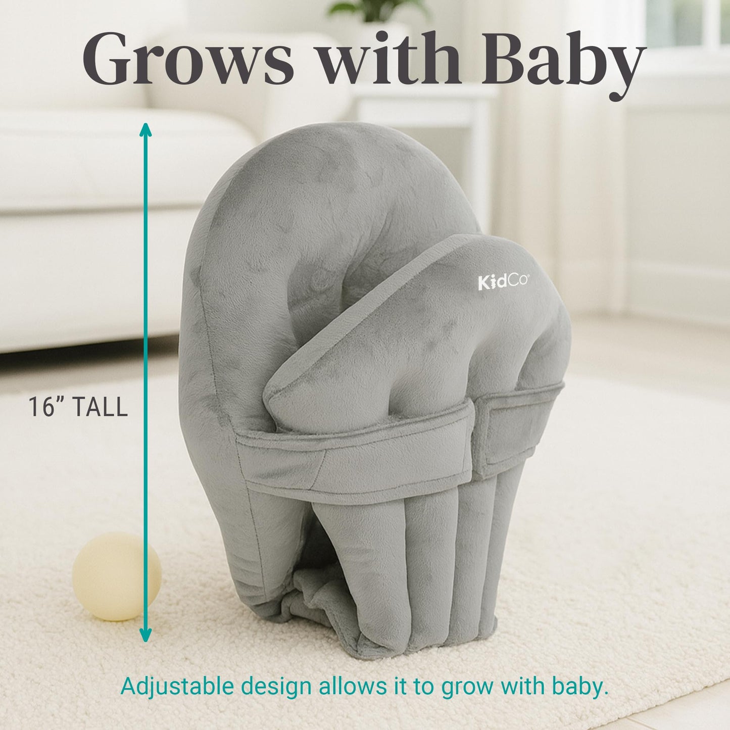 KidCo HuggaPod Portable Baby Seated Support - Situp Baby Seat, Portable Infant Sit Up Seat for Jumpers, Swings, and More, Machine Washable