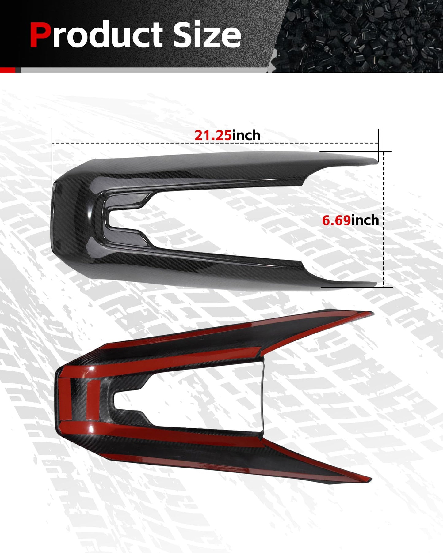 etesan Real Carbon Fiber Center Control Cover Trim fit for Corvette C8 2020-2025, Interior Rear Waterfall Wireless Charger Cover Console Waterfall Cover Accessories (Between Seats)