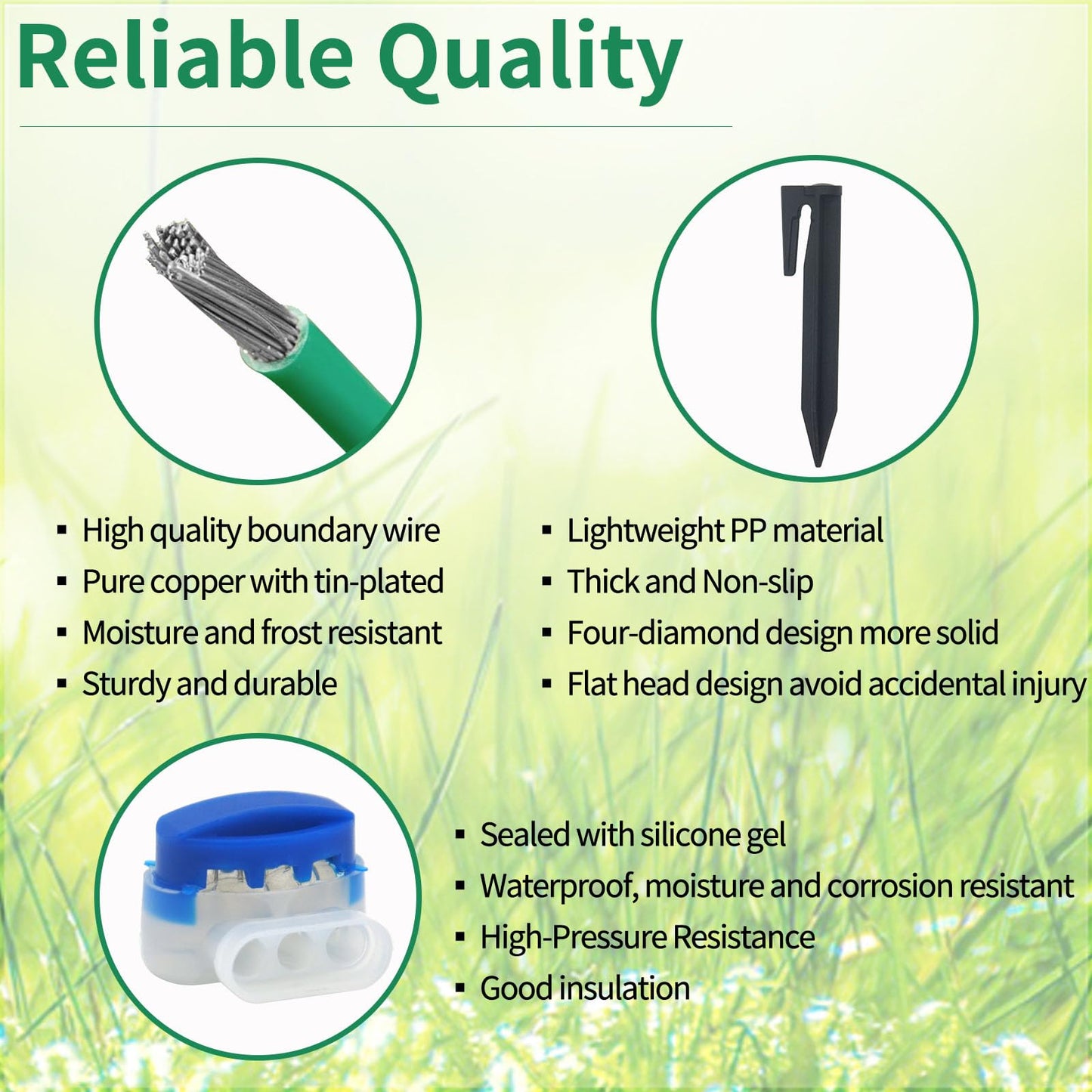 Multisland Universal 1500FT Robotic Mower Boundary Wire Automatic Lawnmower Perimeter Wire and 20FT Robotic Lawnmower Boundary Wire Splice Kit
