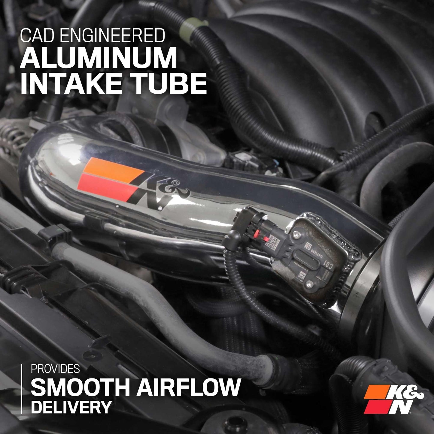 K&N Cold Air Intake System: High-Flow Air Filter, Increase Performance & Towing: Compatible with 2019-2025 Chevy/GMC/Cadillac Silverado 1500, Suburban, Tahoe, Sierra 1500, Yukon, Escalade, 77-3110KP