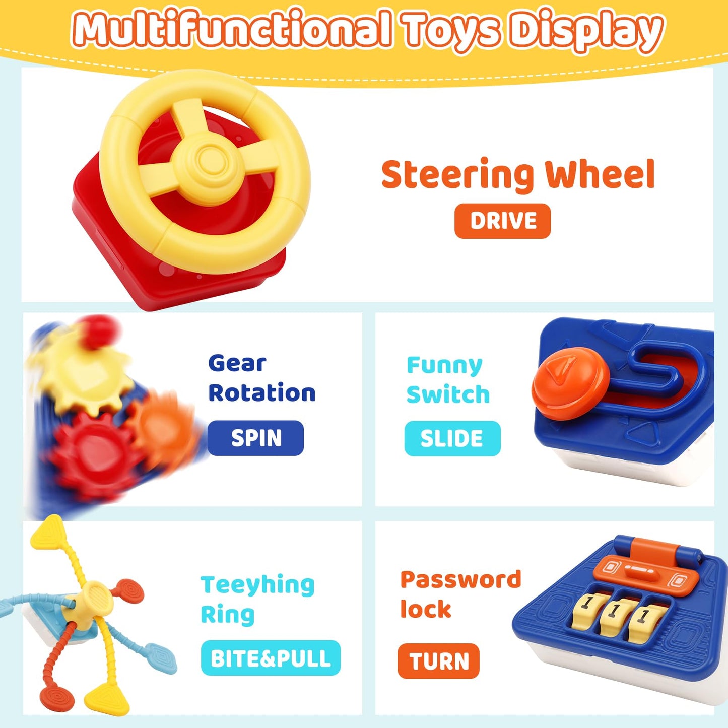 22-in-1 Baby Activity Cube,Montessori Sensory Toy Toddler 1-3, Kid Education Learning Activity Toys, Early Educational Birthday Gift for 1 2 Year Olds Boy Girl (Colorful)