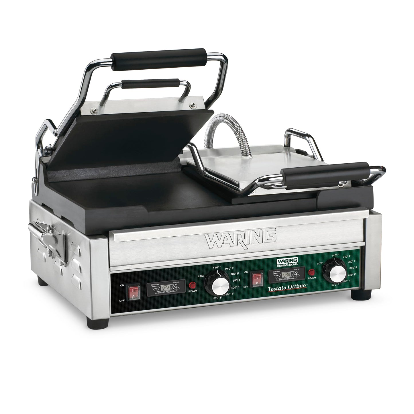 Waring Commercial WFG300T Dual Flat Panini Grill with Timer, 240-volt