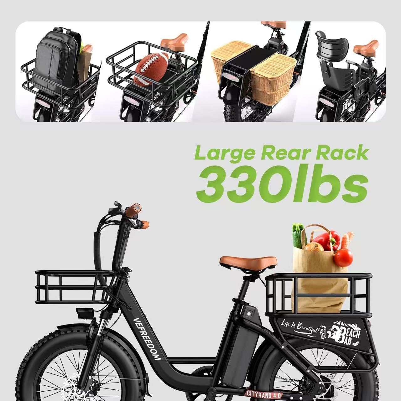 EUY 1500W Peak Electric Bike for Adults, 48V 20Ah Removable Battery Max Range 70Miles & 30MPH Electric Bicycle, 20''×4.0" Fat Tire Ebike,Commute Mountain ebikes, Fast e-Bike
