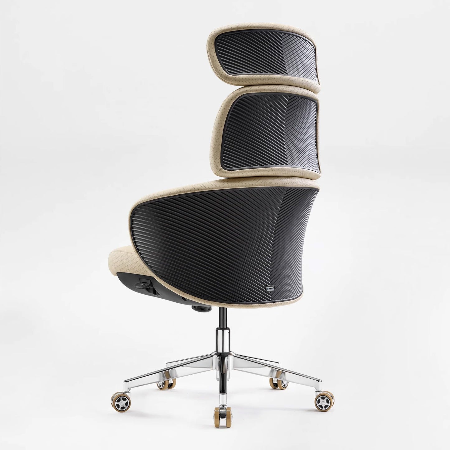EUREKA ERGONOMIC Royal Rowan Leather Desk Chair, Microfiber PU Leather Office Chair with Wheels and Headrest, High Back Office Chair, Executive Office Chair Comfy for Home & Office, Off-White