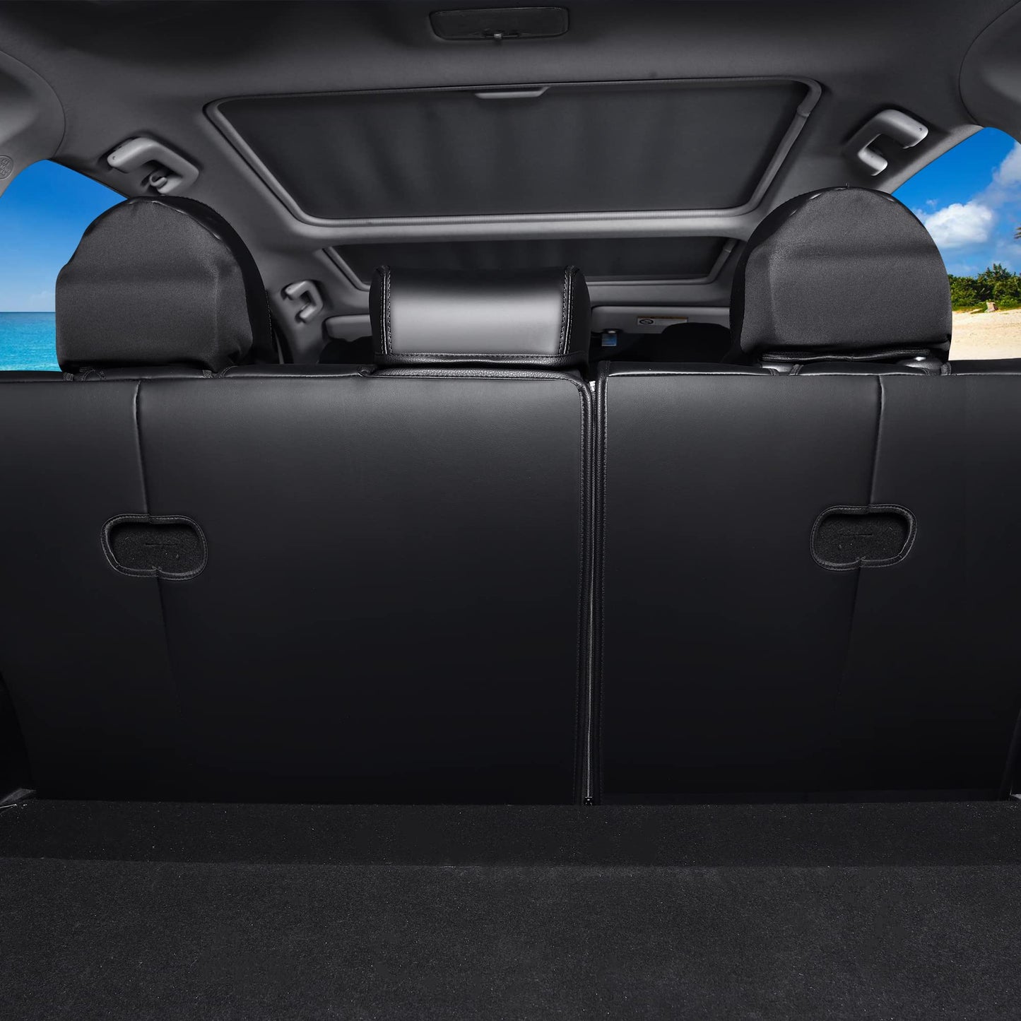 Huidasource Car Seat Covers Fit for Toyota RAV4, Full Coverage Waterproof Leather Seat Cushion Covers Full Set Fit for 2013-2018 Toyota Rav4 XLE LE XLE Premium Limited (Not for Hybrid, Black)