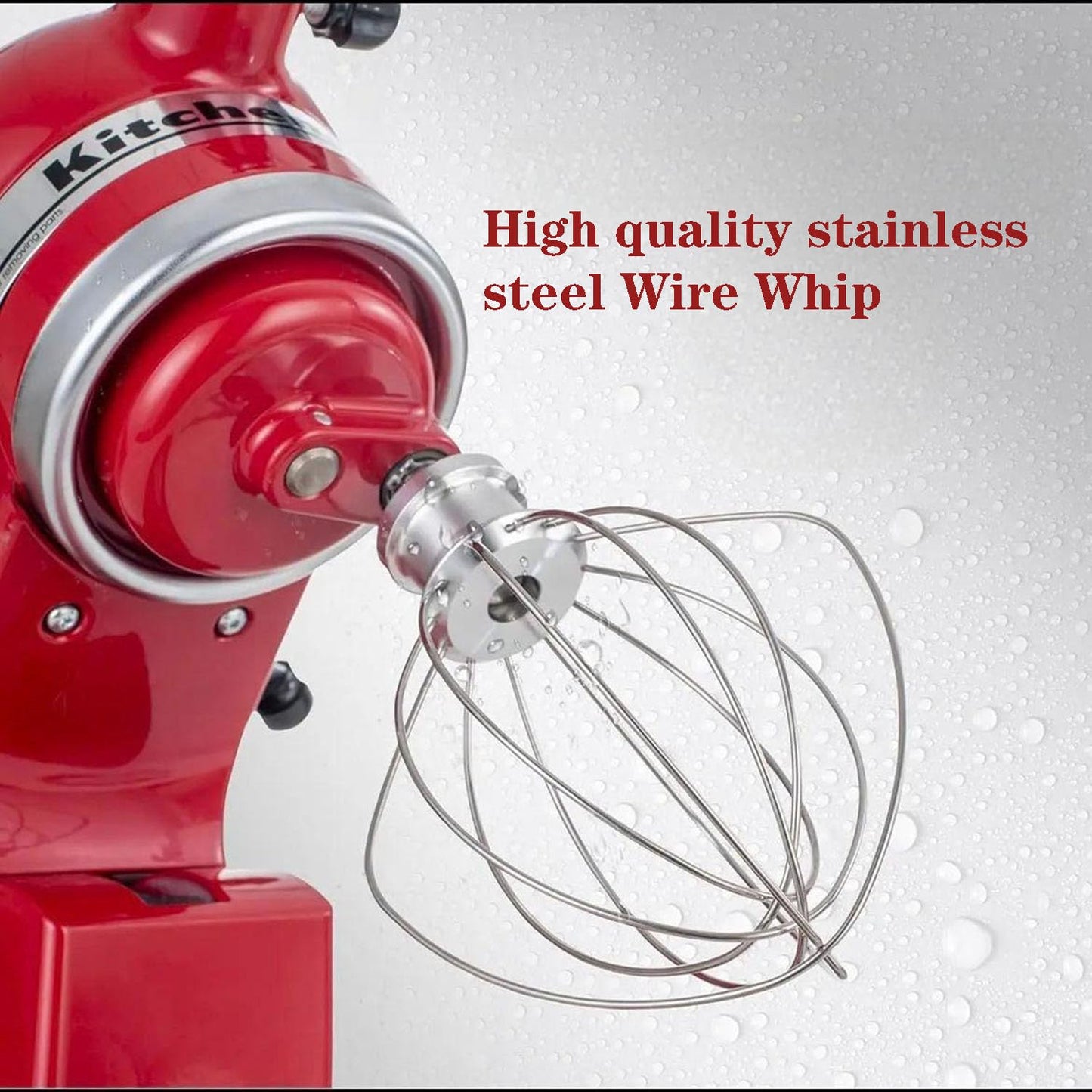K45WW 6 Wire Stainless Steel Whip Attachment for KitchenAid 4.5 5 Quart Tilt-Head Stand Mixer,for Egg Cream Stirrer, Flour Cake Balloon Whisk
