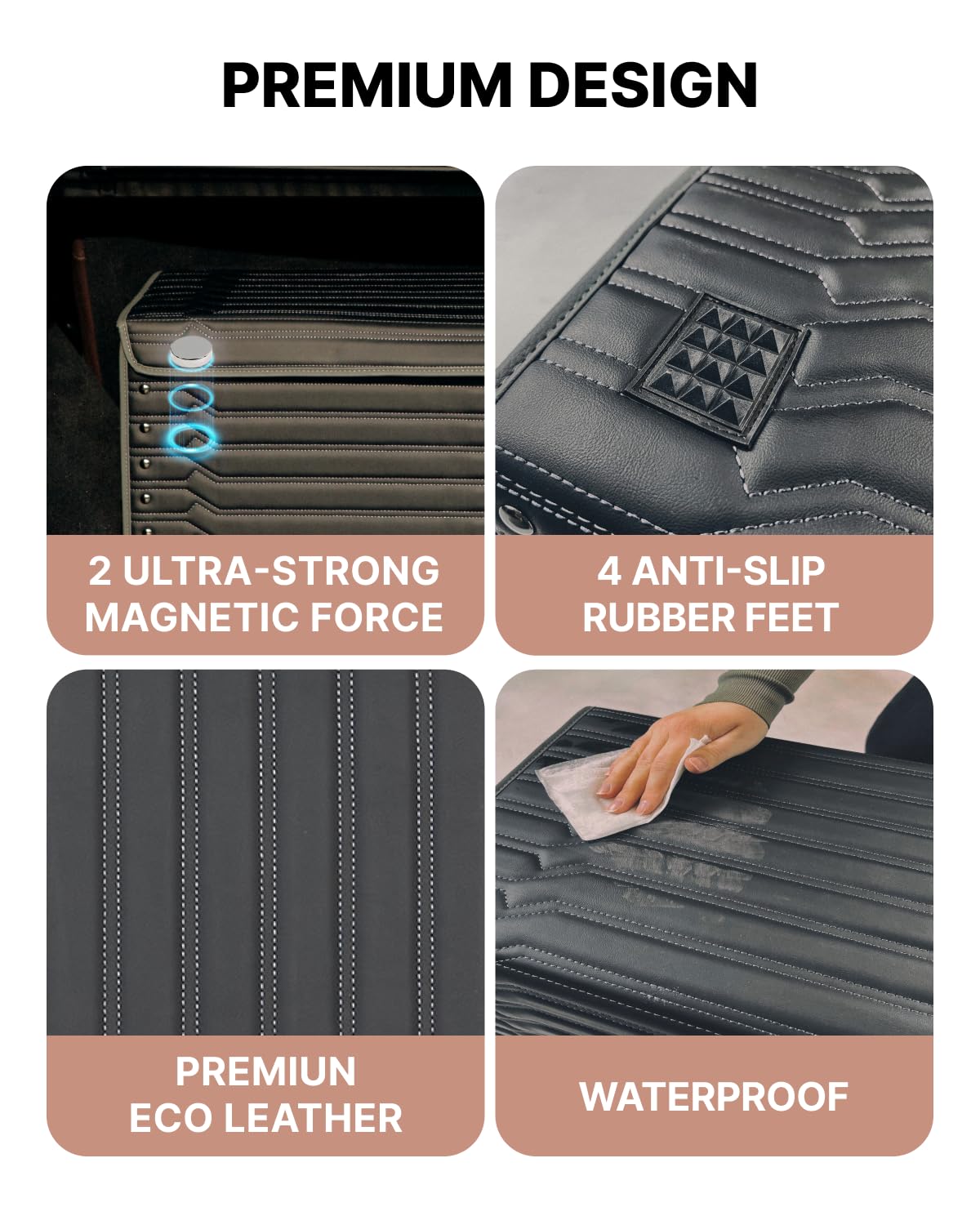 Owleys Car Trunk Organizer For Shoes - Storage Crate For SUV, Sedan Or Truck - Foldable Cargo Bin For Travel Gear & Sports Kits - Practical Holiday Gifts For Drivers (Highway 21.6 inch)