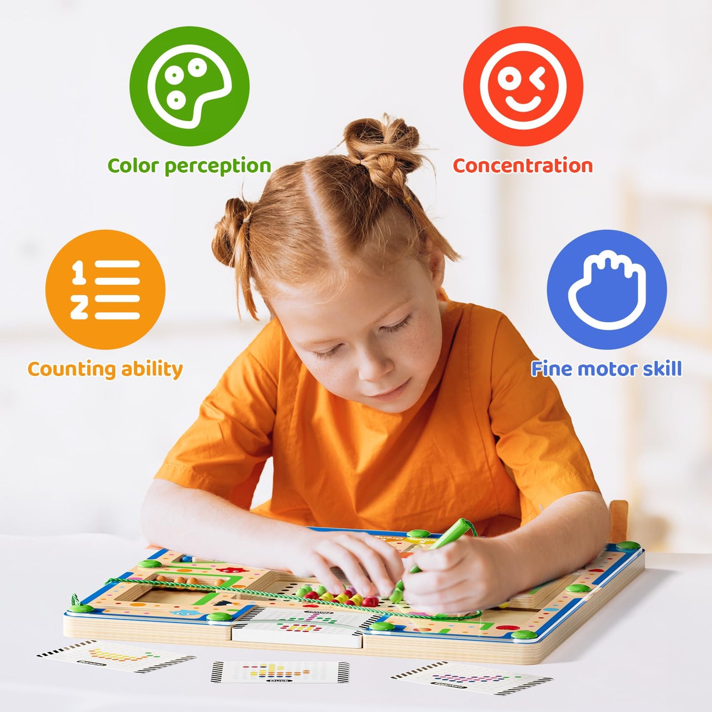 zhiwuzhu 2 in1 Magnetic Color and Number Maze,Wooden Montessori Preschool Learning Activities Toys,Toddler Travel Essentials Toys,3 4 5 Year Old Boy Girl Birthday Gift Toys