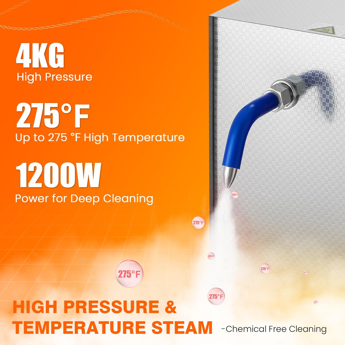 Mxmoonant Jewelry Steam Cleaner 2L/0.52 gal(0.8L Liquid Capacity), 135°C/275℉ High-Pressure, 8-Min Heat Up w/Tweezers, Fine Mesh Strainer, Towel, Professional for Cleaning Silver, Gold, Gem, Diamond