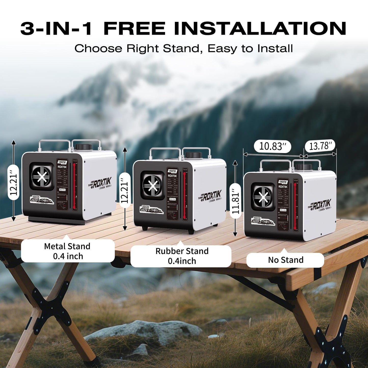 RDXTIK 9L Diesel Heater, 8KW 12V/24V/110V/240V All in One Diesel Heater with LCD Switch, Remote Control, Muffler for Truck, RV, Home, Car, Campers, Boat, White